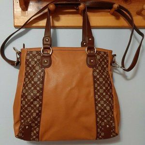 Jose Hess Tote Bag / Caramel & Brown / Danbury Mint Lining